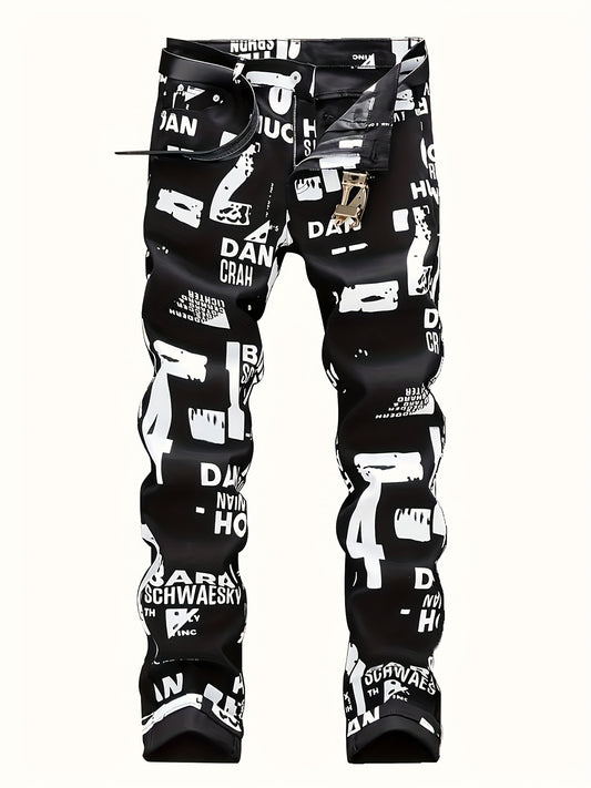 Letter Print Jeans