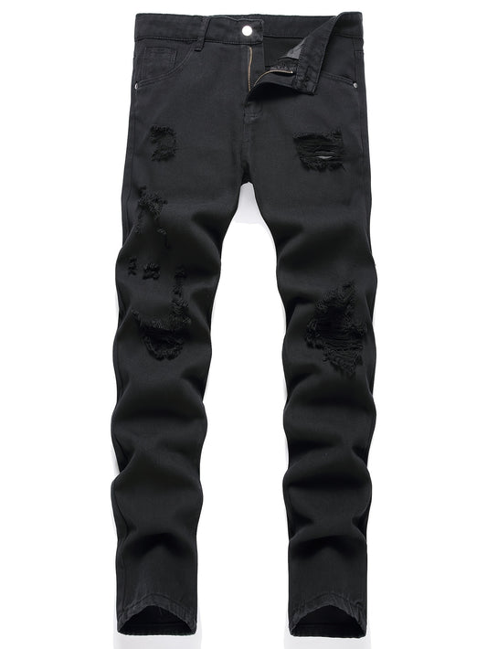 Black Stretch Ripped Jeans