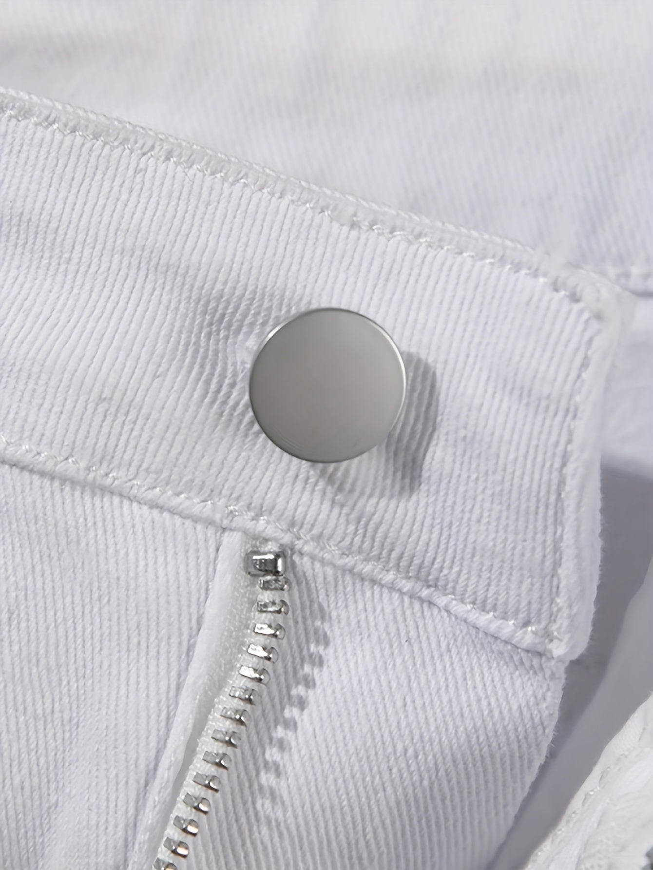 White Stretch Ripped Jeans