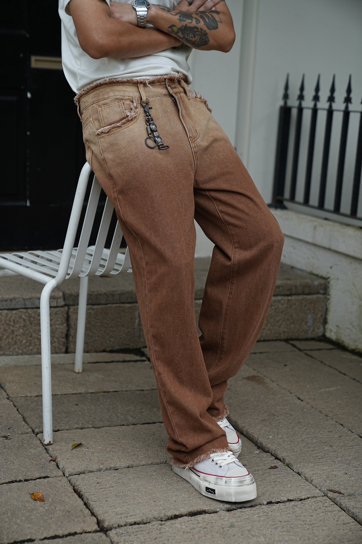 Brown Loose Fit Denim