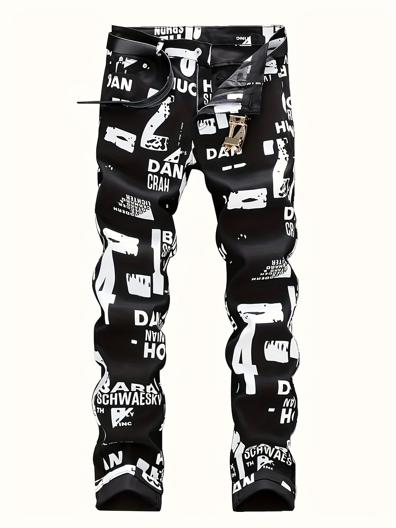 Letter Print Jeans