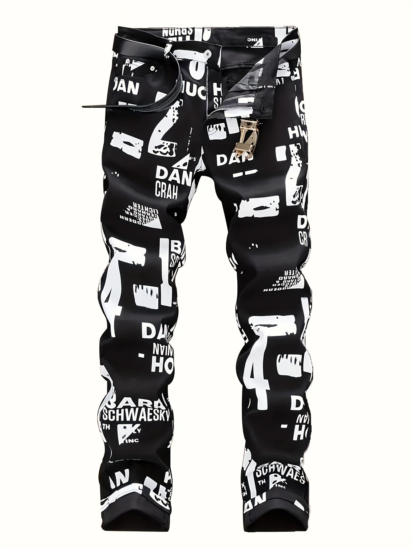 Letter Print Jeans