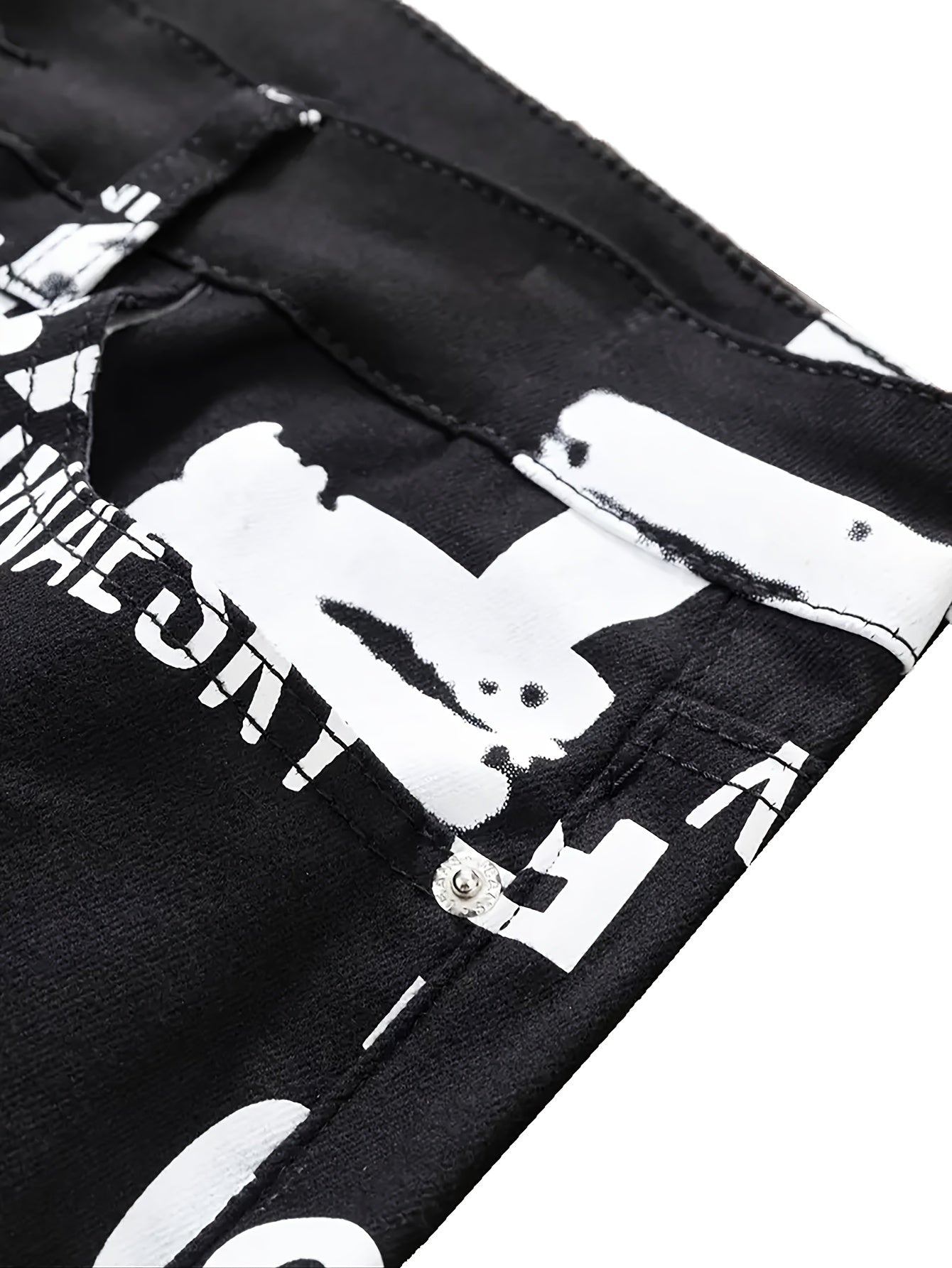 Letter Print Jeans