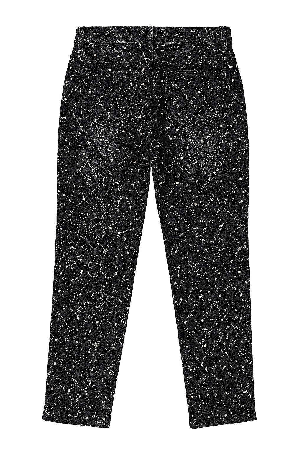 Black Rhinestone Denim Pants