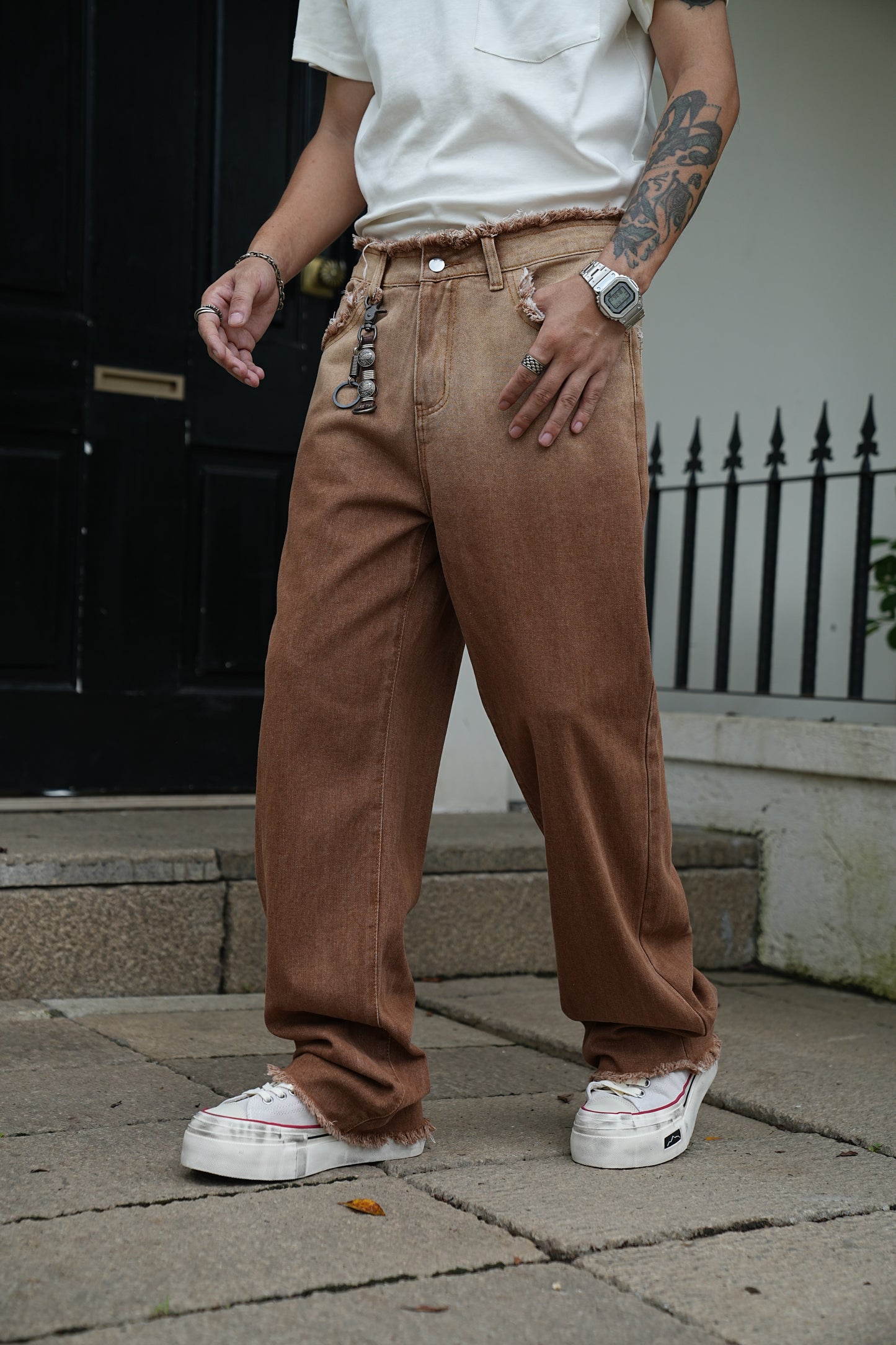 Brown Loose Fit Denim