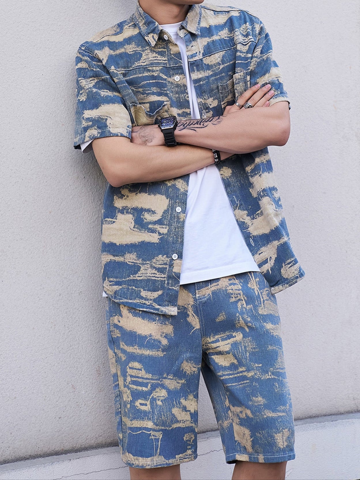 Sandblast Denim Shorts